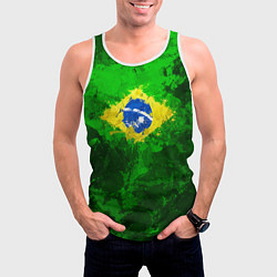 Майка-безрукавка мужская Бразилия, цвет: 3D-белый — фото 2