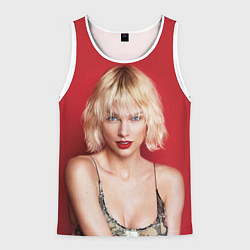 Майка-безрукавка мужская Taylor Swift, цвет: 3D-белый
