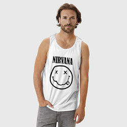 Майка мужская хлопок Nirvana, цвет: белый — фото 2