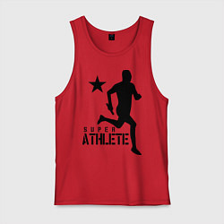 Майка мужская хлопок Лёгкая атлетика, цвет: красный