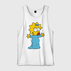 Майка мужская хлопок Maggie Simpson, цвет: белый