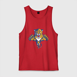 Майка мужская хлопок Florida Panthers, цвет: красный