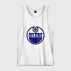 Майка мужская хлопок Edmonton Oilers, цвет: белый