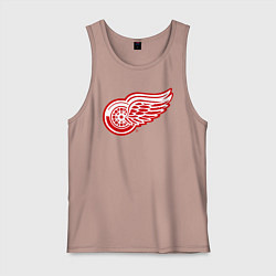 Майка мужская хлопок Detroit Red Wings, цвет: пыльно-розовый