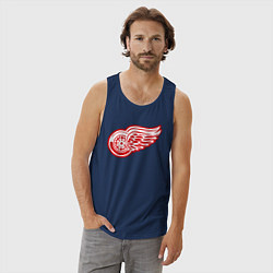 Майка мужская хлопок Detroit Red Wings, цвет: тёмно-синий — фото 2