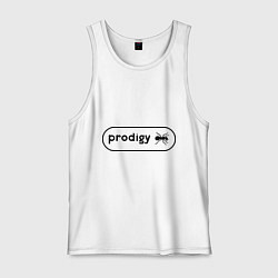 Майка мужская хлопок Prodigy лого с муравьем, цвет: белый