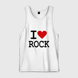 Майка мужская хлопок I love Rock, цвет: белый