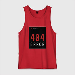 Майка мужская хлопок 404 Error, цвет: красный