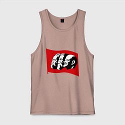 Майка мужская хлопок Маркс, Энгельс, Ленин, цвет: пыльно-розовый