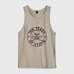 Майка мужская хлопок Jackass Чудаки - 10 лет тупизны, цвет: миндальный