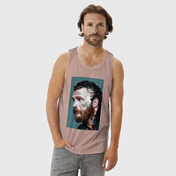 Майка мужская хлопок Том Харди Ван Гога, цвет: пыльно-розовый — фото 2