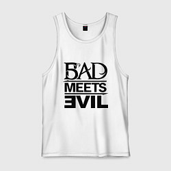 Майка мужская хлопок Bad Meets Evil, цвет: белый