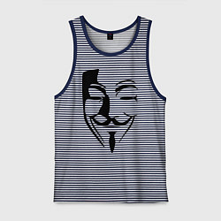 Майка мужская хлопок Vendetta Mask, цвет: синяя тельняшка