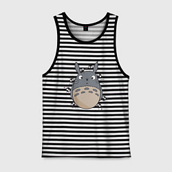 Майка мужская хлопок Тоторо, цвет: черная тельняшка