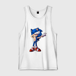 Майка мужская хлопок Sonic dab, цвет: белый