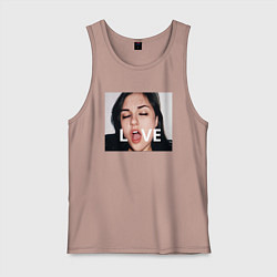 Майка мужская хлопок Sasha Grey LOVE, цвет: пыльно-розовый