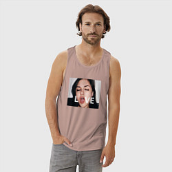 Майка мужская хлопок Sasha Grey LOVE, цвет: пыльно-розовый — фото 2