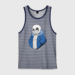 Майка мужская хлопок Sans, цвет: синяя тельняшка