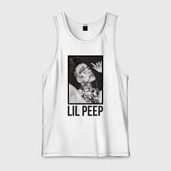 Майка мужская хлопок Lil Peep: Black Style, цвет: белый