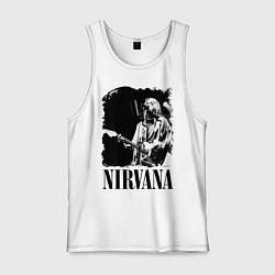 Майка мужская хлопок Black Nirvana, цвет: белый