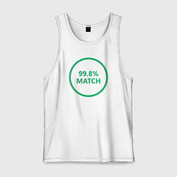 Майка мужская хлопок 99.8% Match, цвет: белый