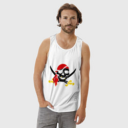 Майка мужская хлопок Пиратская футболка, цвет: белый — фото 2