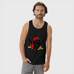 Майка мужская хлопок Пиратская футболка, цвет: черный — фото 2