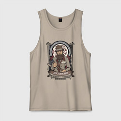 Майка мужская хлопок Достоевский Федор Михайлович, цвет: миндальный