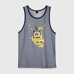 Майка мужская хлопок Praise the Sun, цвет: синяя тельняшка