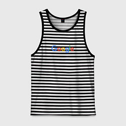 Майка мужская хлопок Google, цвет: черная тельняшка