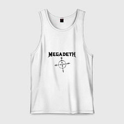Майка мужская хлопок Megadeth Compass, цвет: белый