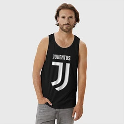 Майка мужская хлопок FC Juventus, цвет: черный — фото 2