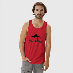 Майка мужская хлопок Street workout v, цвет: красный — фото 2