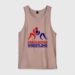 Майка мужская хлопок Greco-roman wrestling, цвет: пыльно-розовый