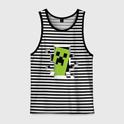 Майка мужская хлопок Crash Minecraft, цвет: черная тельняшка