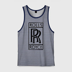 Майка мужская хлопок Rolls-Royce logo, цвет: синяя тельняшка