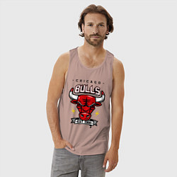 Майка мужская хлопок Chicago Bulls est. 1966, цвет: пыльно-розовый — фото 2