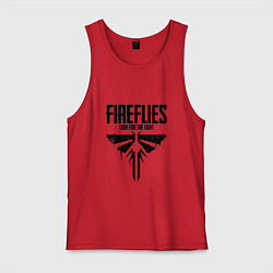 Майка мужская хлопок Fireflies: Look for the Light, цвет: красный