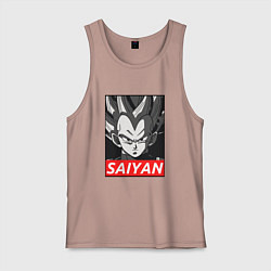 Майка мужская хлопок SAIYAN OBEY, цвет: пыльно-розовый