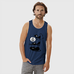Майка мужская хлопок I'm not a CAT!, цвет: тёмно-синий — фото 2