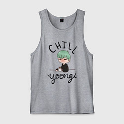 Майка мужская хлопок Chill Yoongi, цвет: меланж