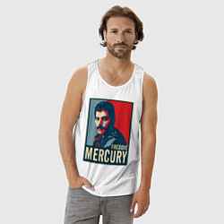 Майка мужская хлопок Freddie Mercury, цвет: белый — фото 2