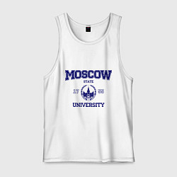 Майка мужская хлопок MGU Moscow University, цвет: белый