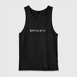 Майка мужская хлопок SpaceX, цвет: черный
