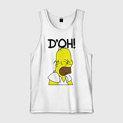 Майка мужская хлопок Doh!, цвет: белый