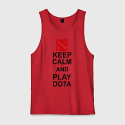 Майка мужская хлопок Keep Calm & Play Dota, цвет: красный