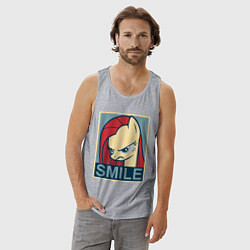 Майка мужская хлопок MLP: Smile, цвет: меланж — фото 2