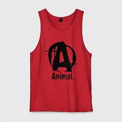 Майка мужская хлопок Animal Logo, цвет: красный