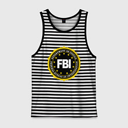 Майка мужская хлопок FBI Departament, цвет: черная тельняшка