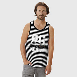 Майка мужская хлопок TRUENO 86, цвет: черная тельняшка — фото 2